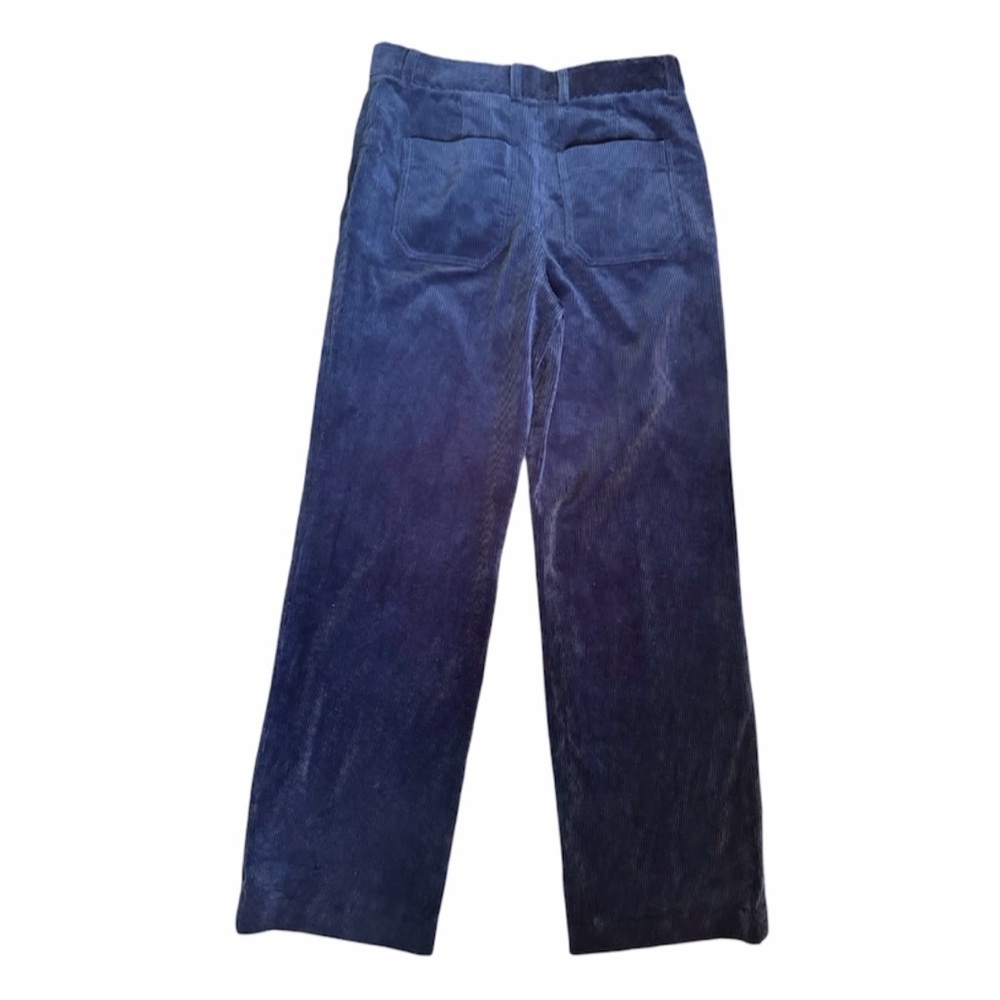 Club Monaco Navy Blue Wide Leg Corduroy Pants Women’s Size 6 Velvet Mid Waist - Picture 3 of 6